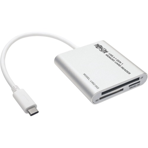 Tripp Lite By Eaton USB 3.1 Gen 1 USB C Multi Drive Smart Card Flash Memory Media Reader/Writer Thunderbolt 3 Compatible 300/500
