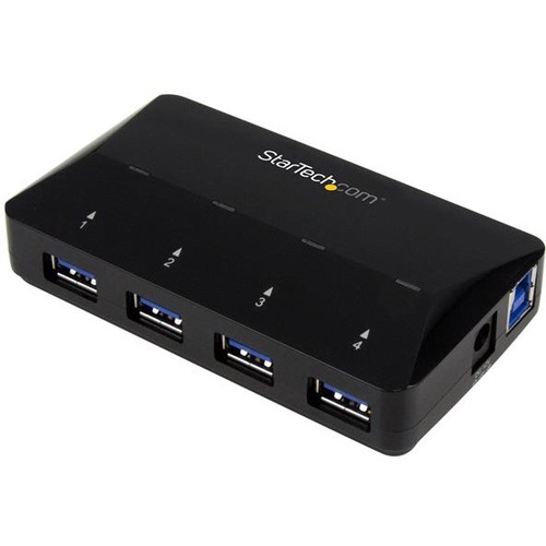 StarTech.com 4 Port USB 3.0 Hub Plus Dedicated Charging Port   5Gbps   1 X 2.4A Port   Desktop USB Hub And Fast Charging Station 300/500