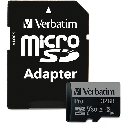 Verbatim 32GB Pro 600X MicroSDHC Memory Card With Adapter, UHS I U3 Class 10 300/500