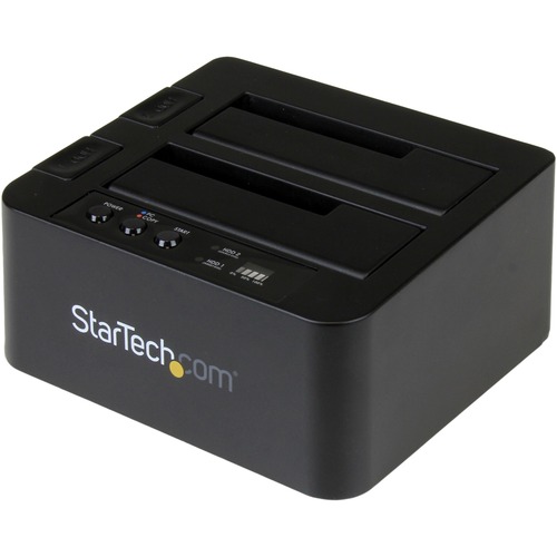StarTech.com Standalone Hard Drive Duplicator, External Dual Bay HDD/SSD Cloner/Copier, USB 3.1 To SATA Drive Docking Station, Disk Cloner 300/500