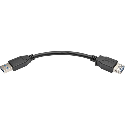 Eaton Tripp Lite Series USB 3.0 SuperSpeed Extension Cable (A M/F), Black, 6 In. (15.24 Cm) 300/500