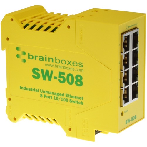 Brainboxes Industrial Ethernet 8 Port Switch DIN Rail Mountable 300/500