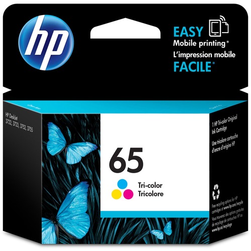HP 65 (N9K01AN) Original Inkjet Ink Cartridge   Tri Color   1 Each 300/500