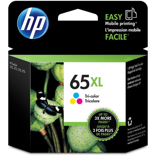 HP 65XL (N9K03AN) Original High Yield Inkjet Ink Cartridge   Tri Color   1 Each 300/500