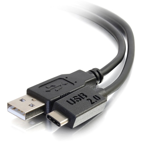 C2G 6ft USB C To USB A Cable   USB C 2.0 To USB Cable   480Mbps   Black   M/M 300/500