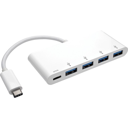 Tripp Lite By Eaton 4 Port USB 3.1 Gen 1 Portable Hub, USB C To (x4) USB A, With USB C Charging Port 300/500