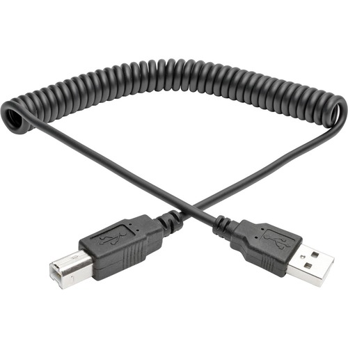 Eaton Tripp Lite Series USB 2.0 A To B Coiled Cable (M/M), 6 Ft. (1.83 M) 300/500
