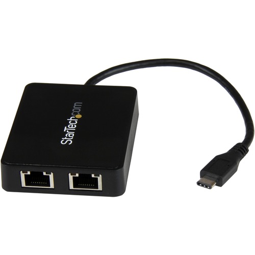 StarTech.com USB C To Dual Gigabit Ethernet Adapter With USB 3.0 (Type A) Port   USB Type C Gigabit Network Adapter 300/500