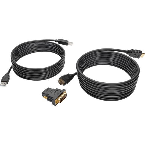 Tripp Lite By Eaton HDMI/DVI/USB KVM Cable Kit, 10 Ft. (3.05 M)   USB 2.0, 4K 60Hz 300/500