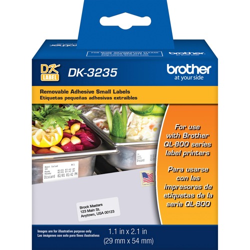 Brother DK3235   Small Removable White Paper Labels 300/500
