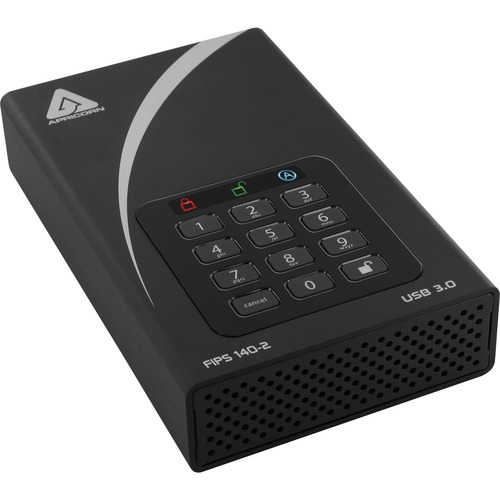 Apricorn Aegis Padlock DT FIPS ADT 3PL256F 10TB 10 TB Desktop Hard Drive   3.5" External   Black   TAA Compliant 300/500