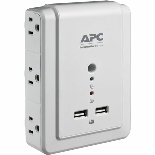 APC By Schneider Electric Essential SurgeArrest 6 Outlet Wall Mount With USB, 120V 300/500