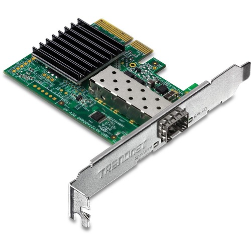 TRENDnet 10 Gigabit PCIe SFP+ Network Adapter, Convert A PCIe Slot Into A 10G SFP+ Slot, Supports 802.1Q, Standard & Low Profile Brackets Included, Compatible With Windows & Linux, Black, TEG 10GECSFP 300/500