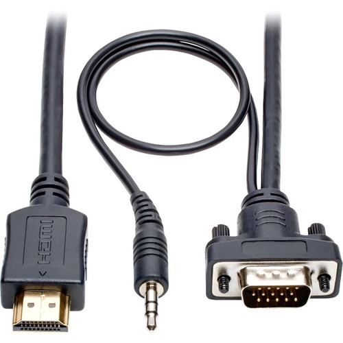 Eaton Tripp Lite Series HDMI To VGA + Audio Active Adapter Cable (HDMI To Low Profile HD15 + 3.5 Mm M/M), 10 Ft. (3.1 M) 300/500