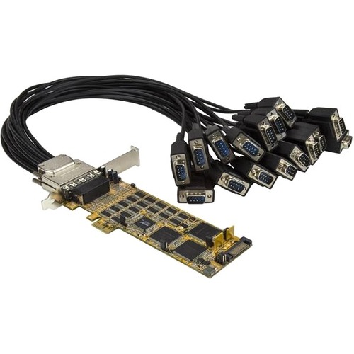 StarTech.com 16 Port PCI Express Serial Card   Low Profile   High Speed PCIe Serial Card With 16 DB9 RS232 Ports 300/500