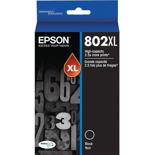 EPSON T802 DURABrite Ultra  Ink High Capacity Black  Cartridge (T802XL120 S) For Select Epson WorkForce Pro Printers 300/500