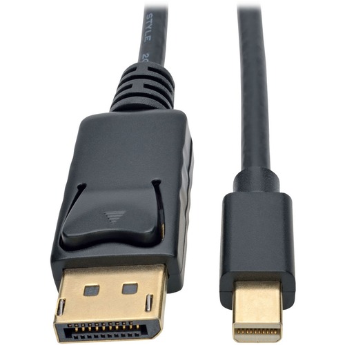 Eaton Tripp Lite Series Mini DisplayPort To DisplayPort Adapter Cable, 4K 60Hz (M/M), DP Latching Connector, Black, 3 Ft. (0.9 M) 300/500