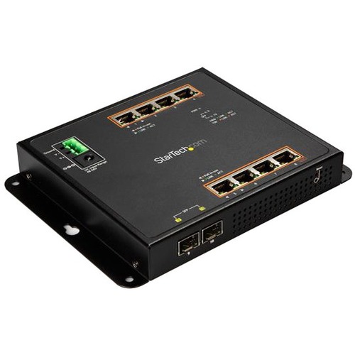 StarTech.com Industrial 8 Port Gigabit PoE+ Switch W/2 SFP MSA Slots 30W Layer/L2 Switch Managed Ethernet Network Switch IP 30/ 40C To 75C 300/500