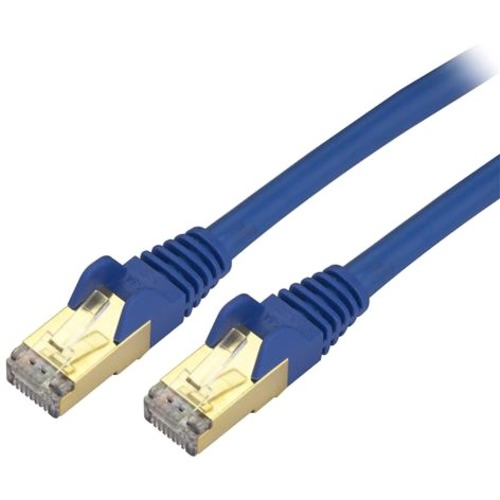 StarTech.com 6 In CAT6a Ethernet Cable   10 Gigabit Category 6a Shielded Snagless 100W PoE Patch Cord   10GbE Blue UL Certified Wiring/TIA 300/500