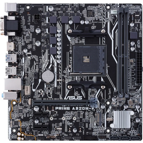Asus Prime A320M K Desktop Motherboard   AMD A320 Chipset   Socket AM4   Micro ATX 300/500