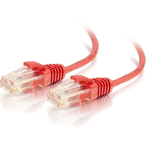 C2G 5ft Cat6 Snagless Unshielded (UTP) Slim Ethernet Cable   Cat6 Network Patch Cable   PoE   Red 300/500