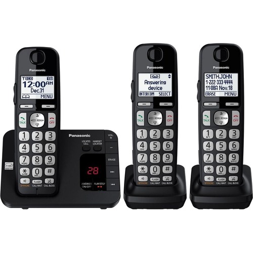 Panasonic KX TGE433B DECT 6.0 Plus 1.90 GHz Cordless Phone   Black 300/500
