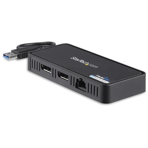StarTech.com USB 3.0 Mini Dock   Dual Monitor USB Type A Laptop Docking Station   DisplayPort 4K 60Hz & Gigabit Ethernet   1' (30cm) Cable 300/500