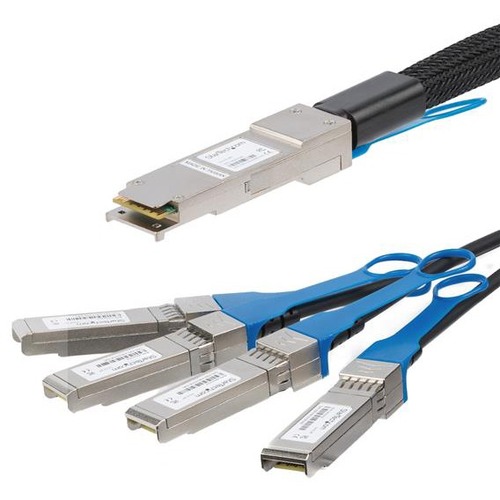 StarTech.com MSA Uncoded Compatible 2m QSFP+ To 4x SFP+ Direct Attach Breakout Cable   40GbE   QSFP+ To 4x SFP+ Copper DAC 40 Gbps Low Power 300/500