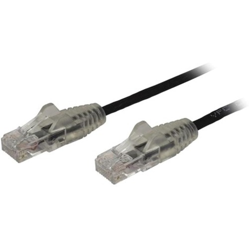 StarTech.com 6in CAT6 Cable   Slim CAT6 Patch Cord   Black Snagless RJ45 Connectors   Gigabit Ethernet Cable   28 AWG   LSZH (N6PAT6INBKS) 300/500