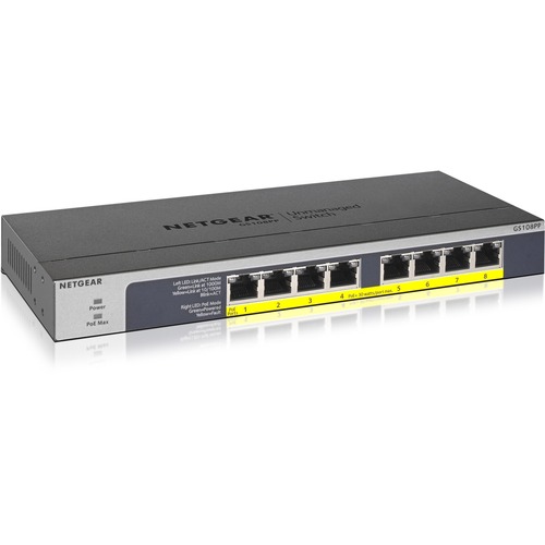 Netgear 8 Port Gigabit Ethernet PoE+ Unmanaged Switch (GS108PP) 300/500