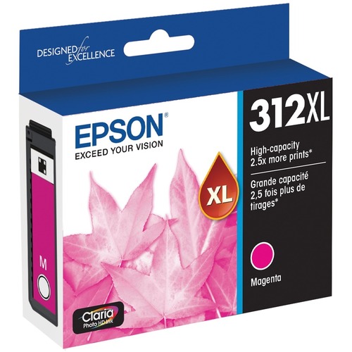 EPSON T312 Claria Photo HD  Ink High Capacity Magenta  Cartridge (T312XL320 S) For Select Epson Expression Photo Printers 300/500