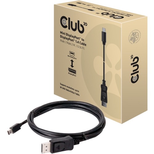 Club 3D MiniDisplayPort To DisplayPort 1.4 HBR3 Cable M/M 2m/6.56feet 300/500
