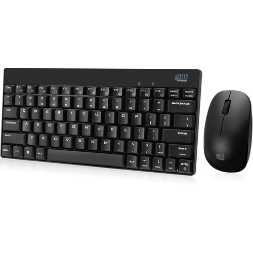 Adesso WKB 1100CB   Wireless Spill Resistant Mini Keyboard &amp; Mouse Combo 300/500
