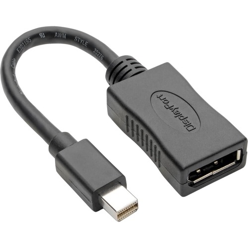 Eaton Tripp Lite Series Keyspan Mini DisplayPort To DisplayPort Adapter, 4K 60 Hz, Black (M/F), 6 In. (15.24 Cm) 300/500