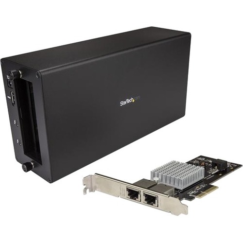 StarTech.com Thunderbolt 3 To 2 Port 10GbE NIC Chassis   External PCIe Enclosure Plus Card 300/500