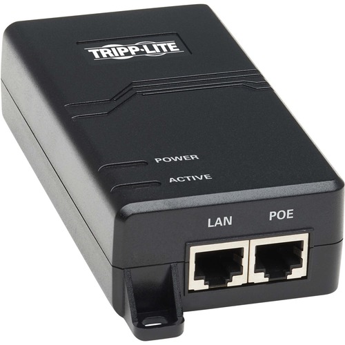 Tripp Lite By Eaton Gigabit PoE+ Midspan Active Injector   IEEE 802.3at/802.3af, 30W, 1 Port 300/500