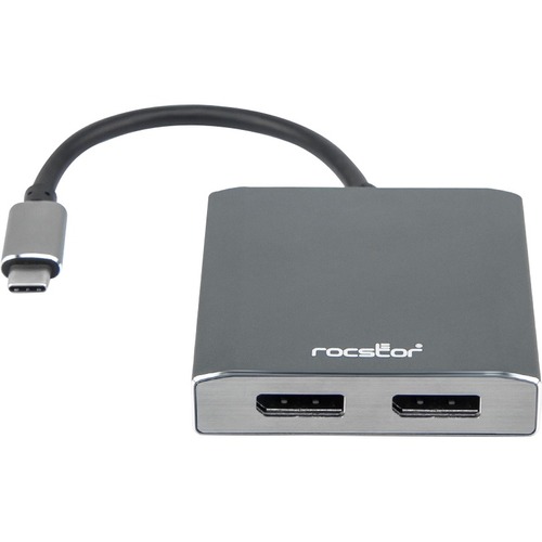 Rocstor Premium USB C To Dual DisplayPort Multi Monitor Adapter   4K 60Hz   USB Type  C 2 Port MST Hub   For Mac And Windows   4Kx2K 60Hz Resolutions Up To 3840x2160 @ 60Hz   For MacBook Pro, Notebook/Desktop PC   USB C To 2x DP Splitter   ALUMINU... 300/500