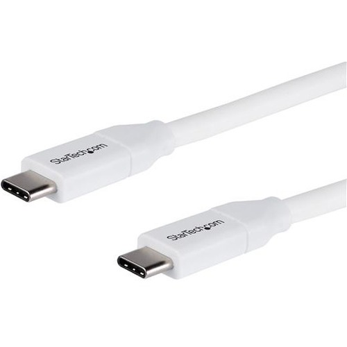 StarTech.com 4m 13 Ft USB C To USB C Cable W/ 5A PD   M/M   White   USB 2.0   USB IF Certified   USB Type C Cable   USB C Charging Cable   USB C PD Cable 300/500