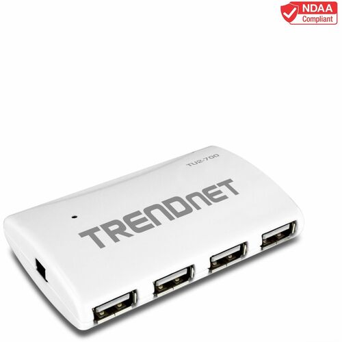 TRENDnet USB 2.0 7 Port High Speed Hub With 5V/2A Power Adapter, Up To 480 Mbps USB 2.0 Connection Speeds, TU2 700 300/500