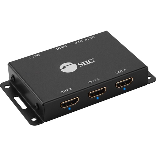 SIIG 4 Port HDMI 2.0 HDR Mini Splitter Amplifier With EDID Management 300/500