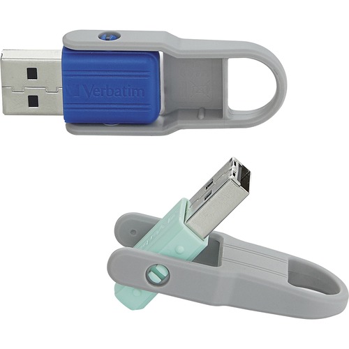 32GB Store 'n' Flip&reg; USB Flash Drive   2pk   Blue, Mint 300/500