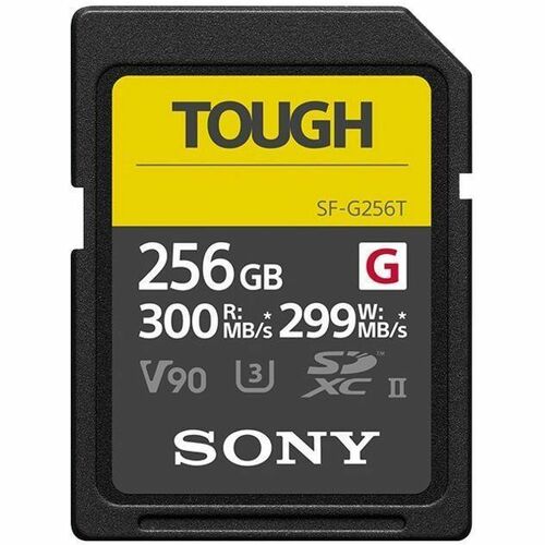 Sony TOUGH G Series SDXC UHS II Card 128GB, V90, CL10, U3, Max R300MB/S, W299MB/S (SF G128T/T1) 300/500