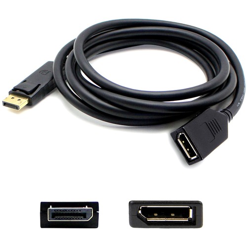 6ft DisplayPort 1.2 Male To DisplayPort 1.2 Female Black Cable For Resolution Up To 3840x2160 (4K UHD) 300/500