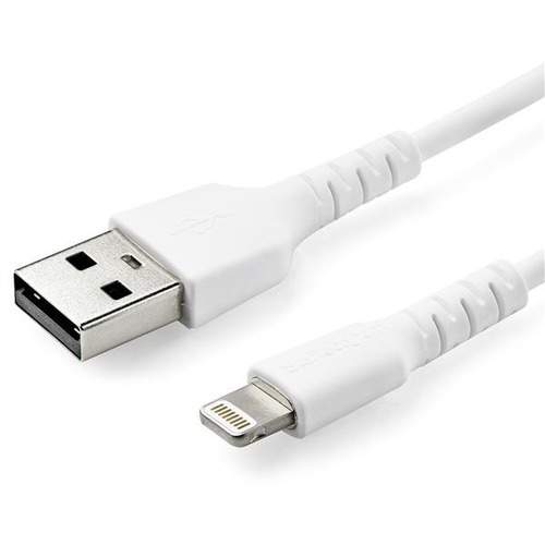 StarTech.com 3 Foot/1m Durable White USB A To Lightning Cable, Rugged Heavy Duty Charging/Sync Cable For Apple IPhone/iPad MFi Certified 300/500