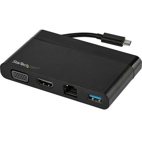 StarTech.com USB C Multiport Adapter With HDMI, VGA, Gb Ethernet & USB   USB C To 4K HDMI Or 1080p VGA Adapter Mini Dock Hub   Travel Dock 300/500
