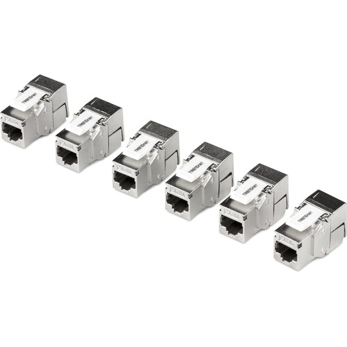 TRENDnet Shielded Cat6A Keystone Jack, 6 Pack Bundle, TC K06C6A, 180&deg; Angle Termination, Compatible With Cat5/Cat5e/Cat6 Cabling, Use W/ TC KP24S Shielded Blank Keystone Patch Panel (sold Separately) 300/500