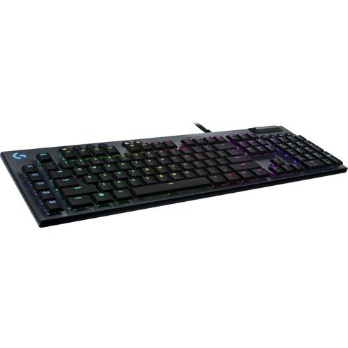 Logitech G815 LIGHTSYNC RGB Mechanical Gaming Keyboard With Low Profile GL Tactile Key Switch, 5 Programmable G Keys,USB Passthrough, Dedicated Media Control, Black And White Colorways 300/500