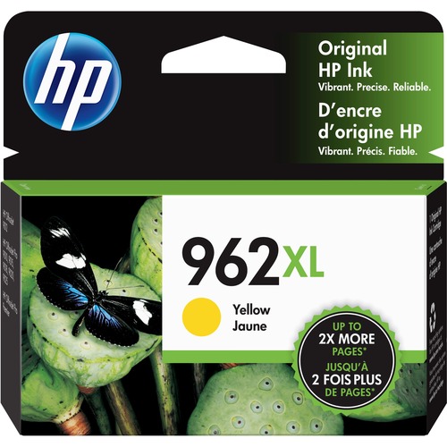 HP 962XL Yellow Ink Cartridge - Up to 1600 Page Yield - Compatible w/ HP Officejet Pro 9010, 9015, 9020, 9025 Series - Single Cartridge - Yellow Print Color - Inkjet Technology