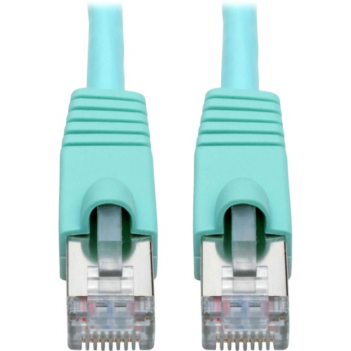 Eaton Tripp Lite Series Cat6a 10G Snagless Shielded STP Ethernet Cable (RJ45 M/M), PoE, Aqua, 1 Ft. (0.31 M) 300/500