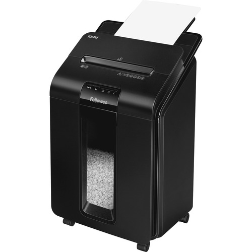 Fellowes&reg; AutoMax&trade; 100M Micro Cut Commercial Office Auto Feed 2 In Paper Shredder With 100 Sheet Capacity 300/500